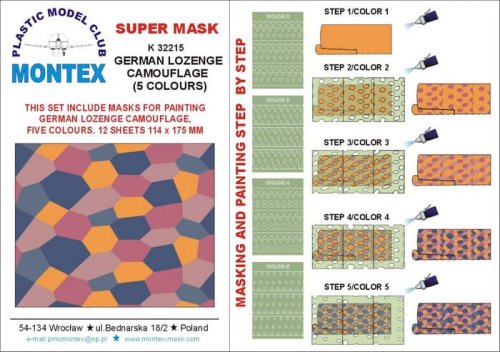 Go to product MONTEX K32215 - 1:32 German Lozenge Camouflage (5 colours)