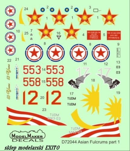 Go to product MODELMAKER D72044 - 1:72 Asian Fulcrums part 1 Malaysia , Kazakhstan , North Korea