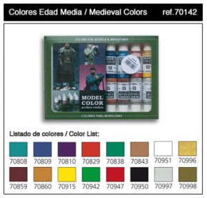 VALLEJO Model Color Set 70142 - Medieval Colors