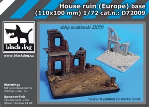 BLACK DOG D72009 - 1:72 House ruin (Europe) - base (110 x 100 mm)
