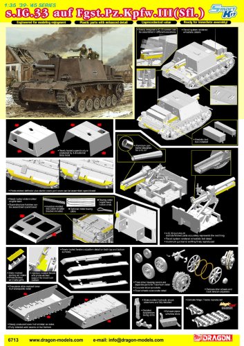 Go to product DRAGON 6713 - 1:35 s.IG.33 auf Fgst.Pz.Kpfw. III (Sfl)
