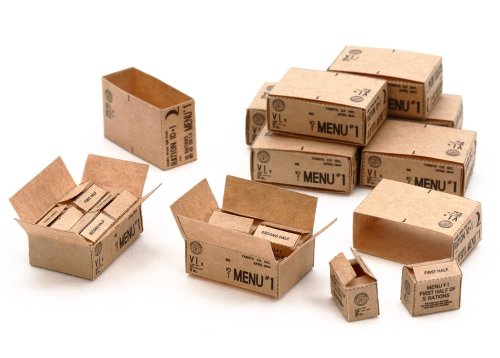 Go to product TAMIYA 12689 - 1:35 US 10-In-1 Ration Cartons WWII