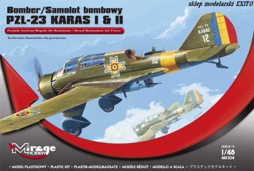 Go to product MIRAGE 481304 - 1:48 PZL-23 Karaś I & II - Rumuńskie Siły Powietrzne