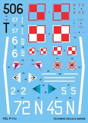 Go to product TECHMOD 48059 - 1:48 PZL P.11c