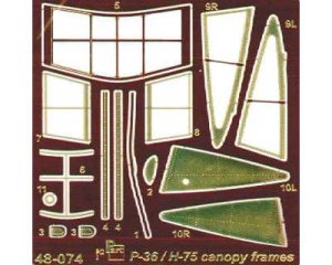 PART S48074 - 1:48 P-36/H-75 canopy frames