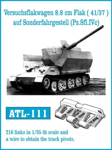 Go to product Friulmodel ATL-111 - 1:35 Versuchsfakwagen 8.8 cm Flak (41/37) auf Sonderfahrgestell (Pz.Sfl.IVc) metal tracks