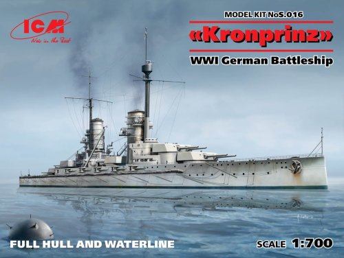 Go to product ICM S.016 - 1:700 Kronprinz WWI German Battleship