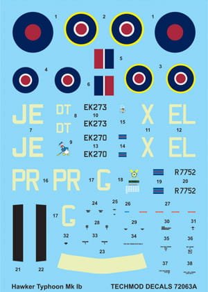 Go to product TECHMOD 72063 - 1:72 Hawker Typhoon Mk.Ib