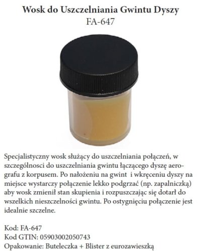 Go to product FINE-ART FA-647 - Wosk do uszczelniania gwintu dyszy