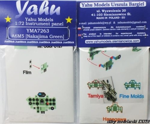 Go to product YAHU YMA7263 - 1:72 A6M5 ( Nakajima Green ) - Instrument Panel