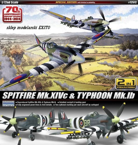Go to product ACADEMY 12512 - 1:72 Spitfire Mk.XVIc & Typhoon Mk.Ib