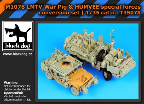 Go to product BLACK DOG T35078 - 1:35 M1078 LMTV War Pig & HUMVEE Special forces conversion set