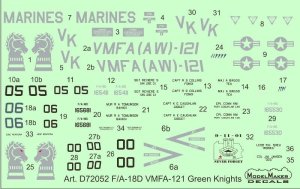 MODELMAKER D72052 - 1:72 F/A-18D VMFA-121 Green Knights