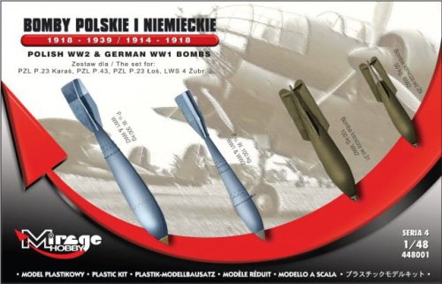Go to product MIRAGE 448001 - 1:48 Bomby Polskie i Niemieckie 1918-1939 / 1914-1918