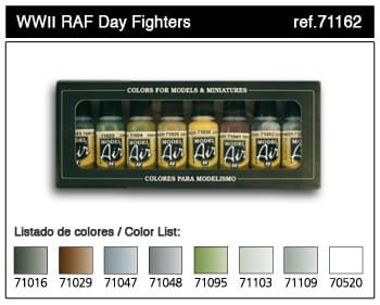 Go to product VALLEJO Model Air Set 71162 - WW II RAF Day Fighters