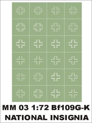 Go to product MONTEX MM03 - 1:72 National insygnia Bf-109G/K