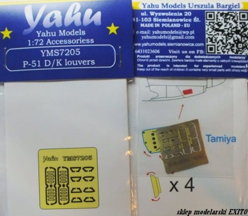 Go to product YAHU YMS7205 - 1:72 P-51D/K louvers RAF ( Mustang Mk.IV ) set