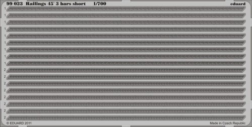 Go to product EDUARD 99023 - 1:700 Railings 45´ 3 bars short