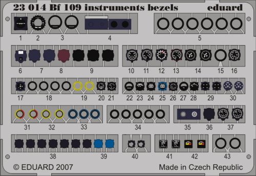 Go to product EDUARD 23014 - 1:24 Bf 109 instrument bezels