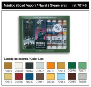 VALLEJO Model Color Set 70146 - Naval (Steam Era)