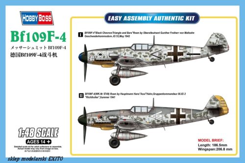 Go to product HOBBY BOSS 81749 - 1:48 Messerschmitt Bf109F-4