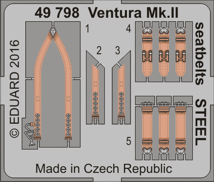Go to product EDUARD 49798 - 1:48 Ventura Mk.II seatbelts - Steel