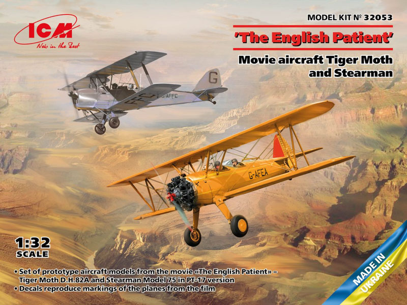 plastic scale model aircrafts set tiger moth and stearman kaydet