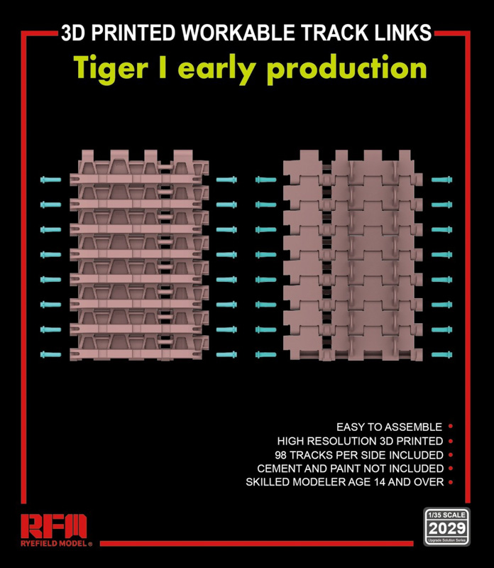 3d printed tracks tiger tank model kit