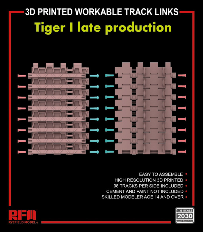 tiger tank model kit 3d printed tracks