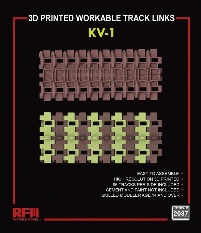 3d printed tracks for kv-1 tank model kit
