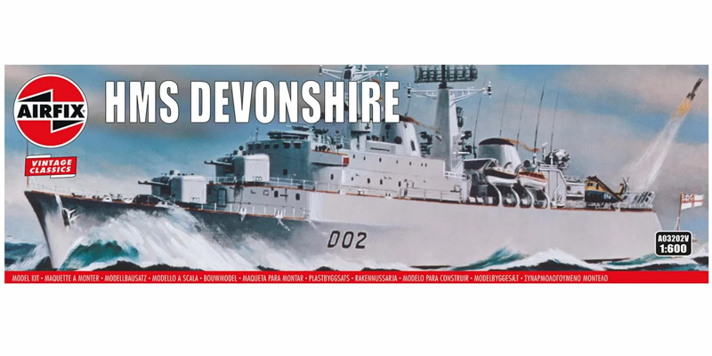 hms devonshire ship plastic model