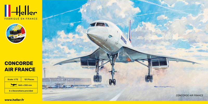 plastic model kit set concorde with paints