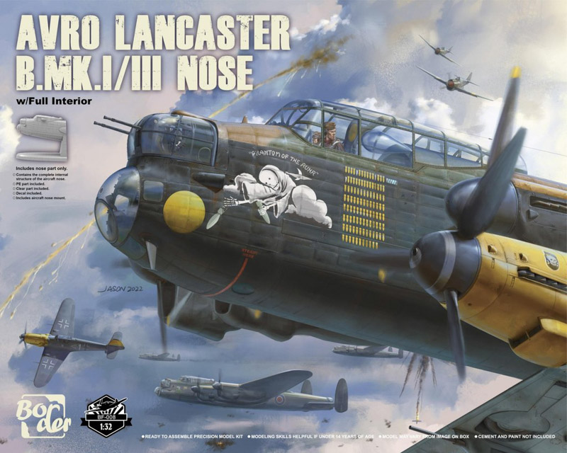 unassembled plastic lancaster bomber nose model kit