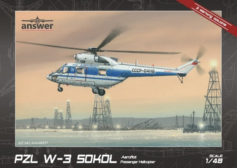 sokół helicopter unassembled plastic model kit