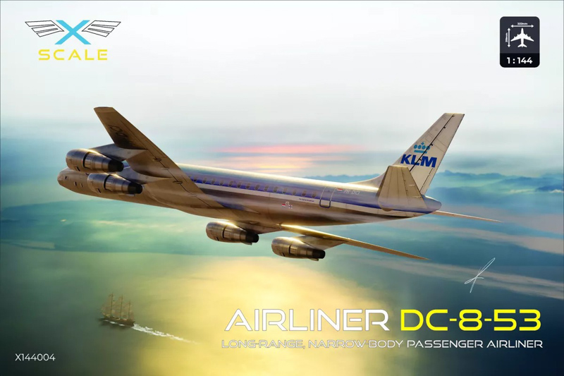 dc-8-53 aircraft unassembled plastic model kit
