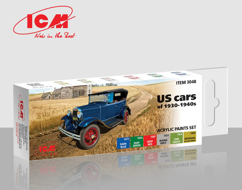 set of acrylic paints for car model kits