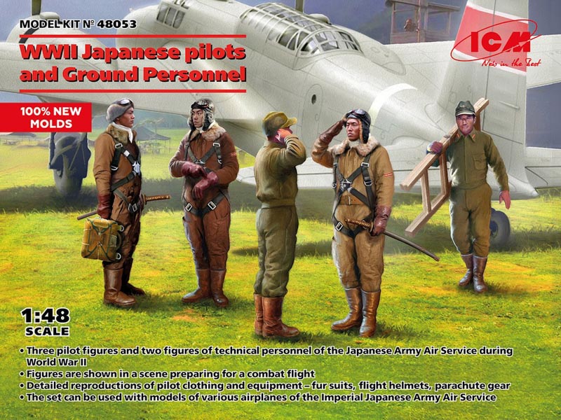 japanese pilots and ground crew scale figures