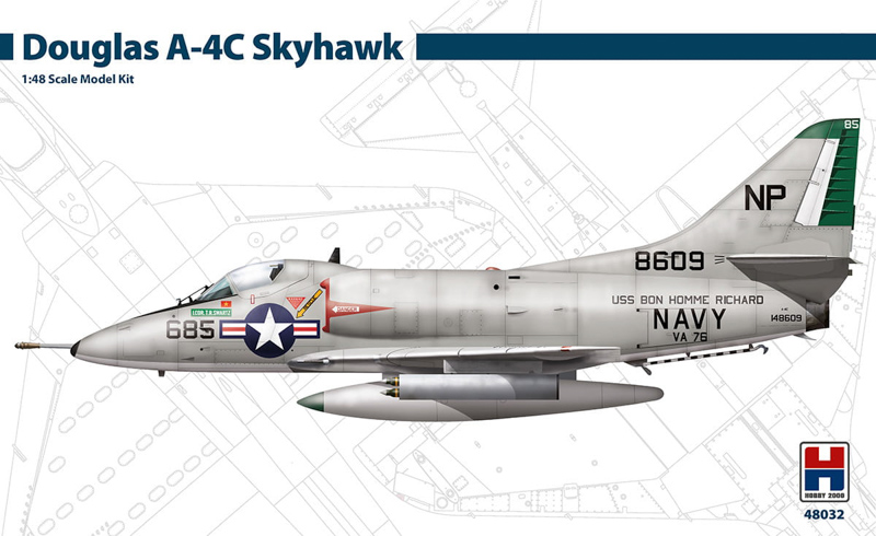 a-4c skyhawk aircraft unassembled plastic model kit