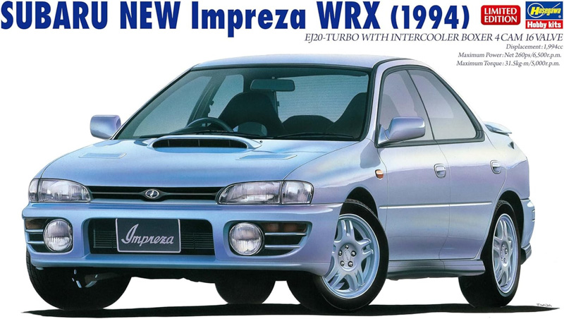 subaru impreza rally car unassembled scale model kit