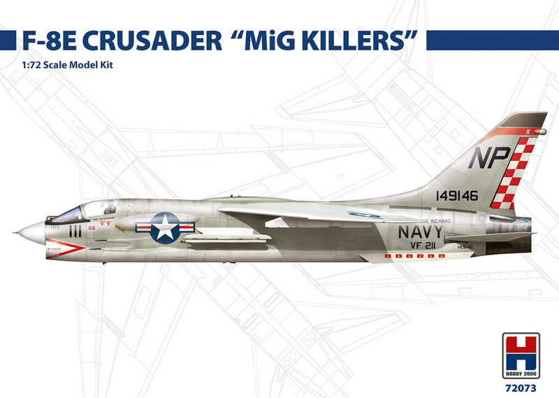 f-8e crusader aircraft unassembled plastic model