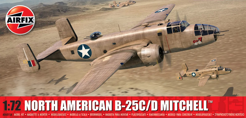 mitchell aircraft unassembled scale plastic model kit
