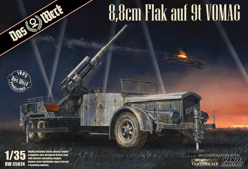 vomag flak gun unassembled model kit