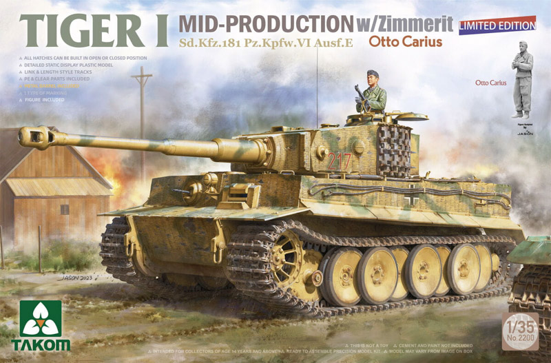 tiger tank unassembled scale model kits and plastic otto carius figure
