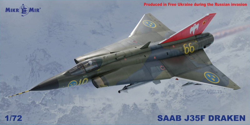 draken fighter unassembled plastic model