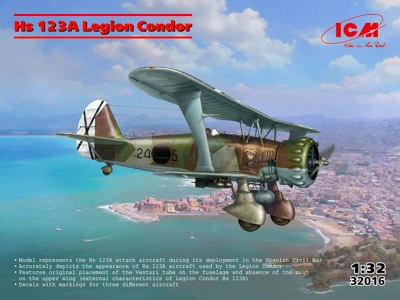 1/32 scale model of the Hs 123 aircraft and other new products from ICM